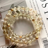 ️ Citrine Pixiu Bracelet Hand Wrapped 2 Circles Core Jadeite