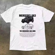 Xihai Zhandao T-Shirt Short Sleeve MERCEDES G63 Car Print White Opaque Loose Half Sleeve Top