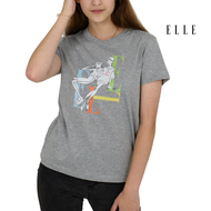 ELLE Boutique เสื้อยืดสตรีคอกลม แขนสั้น สกรีนลาย ELLE LIMITED EDITIONS W3K565