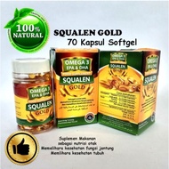 OMEGA 3 SQUALENE Fish Oil Gold Original / minyak ikan Salmon Soft Gel 70 kapsul Omega 3 6 & 9