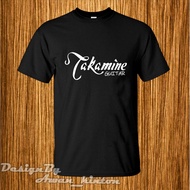 Mens Clothing Tshirt Takamine Guitar Logo Black Color