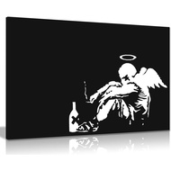 Banksy Fallen Angel Graffiti Canvas Wall Art Picture Print (12X8)