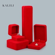 Rounded Red Flannel Jewelry Box Packaging Box Ring Box Pendant Box Bracelet Box Necklace Box Red Bot
