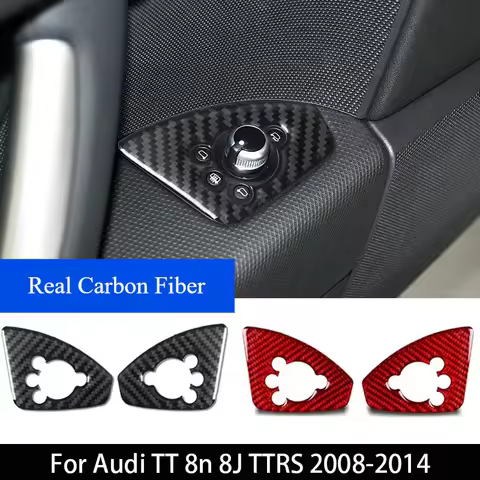 For Audi TT 8N 8J Mk1 Mk2 Mk3 TTRS 2008-2014 Carbon Fiber Car Interior Door Lock Button Cover Trim S