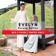 UMMIRIAZ Evelyn Kurung Kaftan, Berpotongan Baggy / Ala Batwing Daripada Fabrik Premium Satin Crepe