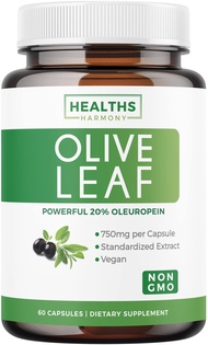 Olive Leaf Extract (Non-GMO) Super Strength: 20% Oleuropein - 750mg - Vegetarian - Immune Support Su