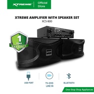 XTREME 450W Amplifier with Speaker Set Bluetooth FM Radio USB SD Card w Remote Wired Mic (XCS-800X)