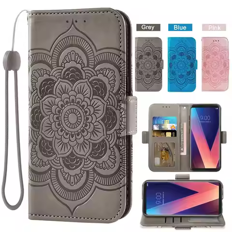 Wallet Case for LG V30 V20 V40 V50 V50S V60 ThinQ Velvet 5G Fundas Capa Magnet Card Pocket with Lany