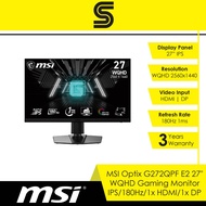 MSI Optix G272QPF E2 27" WQHD Gaming Monitor - IPS/180Hz/1ms/HDMI/DP