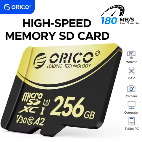 ORICO V3 256GB microSDXC UHS-I Memory Card, 180MB/s Read 160MB/s, 4K UHD Recoding, U3, Class10, V30,