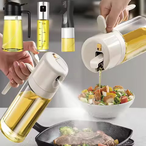Kitchen Oil Spray Bottle Dual Use for Cooking and Air Fryer Atomized Olive Oil Spray Barbecue Househ