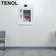 TENOL Aed Storage Cabinet Wall Mounted Case with Key Transparent Window Aed First Aid Cabinet Portab