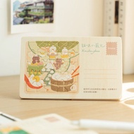 【拼風景明信片-貓咪小籠包】台灣紀念品 / 木製卡片 /  25片拼圖