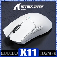 Attack Shark X11 R1 Tri Mode Bluetooth Wireless Mouse With Charger Base Rgb Ergonomics Mice Lightwei