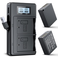 Battery Charger Set for NP-W126/NP-W126s Battery, 2 x 1600mAh NP-W126 Battery for Fuji X100V/X100F/X