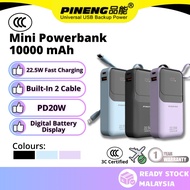 3C Certified Pineng Powerbank PN831PD 10000mAh 22.5W Fast Charging Type c input/output+Free Pouch
