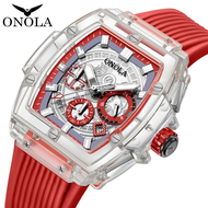 ONOLA brand fashion business sports square quartz men's watch