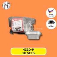 4330-P MYCHEF ALUMINIUM FOIL TRAY WITH LID / BAKE CONTAINER - 10 PCS PER PACK