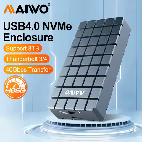 MAIWO USB4 40Gbps NVMe M.2 SSD Enclosure Aluminum M2 External Case Compatible with Thunderbolt 3/4 T