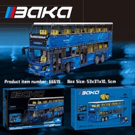 Wholesale Best-Selling Mechanical Engineering-Themed Open-Top Double-Decker Bus Model Kit Large Buil