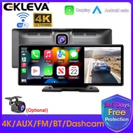 Ekleva 10.26 inch Dash Cam Camera chiếu hậu Carplay & Android Auto DVR Máy quay theo dõi hành trình