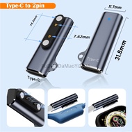 FDDG Stable Type C to 2Pin/4Pin Adapter 7.62mm Spacing Converter for Intelligent Watch Feature Blue 