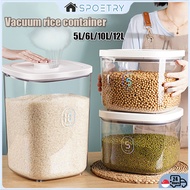 【SG-SPOETRY】5kg/10kg Food Container Dispenser Rice Bucket Storage Fully Sealed Vacuum for Rice,Flour