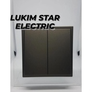 SIMON I7 GREY DOUBLE SERIES SWITCH 2 GANG SIMON i7 GREY SWITCH