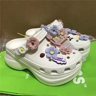 💥新店特惠 Crocs卡駱馳洞洞鞋 明星同款厚底鯨魚涼鞋增高沙灘鞋