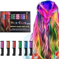 6色一次性美发梳粉笔多色Dye hair一次性染发膏炫彩染发棒旅tianguitou883.my 5.21