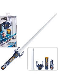 STAR WARS Lightsaber Forge Ahsoka Tano Extendable White Lightsaber Toy, Customizable Roleplay Toy fo