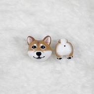 柴犬頭/屁股 - 2.0 款 - 耳環/耳夾/領針/口罩磁扣/項鍊/戒指