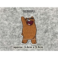 Yoga Grizzly Iron On Patch DIY We Bare Bears Decorations