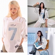 Retro No. 7 Football Jersey Short-sleeved T-shirt for Women's Summer Thin Loose Top