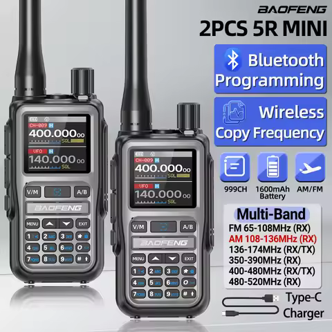 1/2PCS BAOFENG UV-5R Mini Walkie Talkie Bluetooth Programming Wireless Copy Frequency Full Band 999C