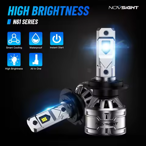 NOVSIGHT N61 LED Headlight Bulbs H4 H7 H11 H13 9005 9006 9007 60W 13000LM 6500K Mini Size with Fan f