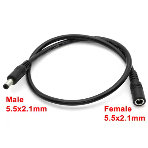 0.5M DC Extension Cable 5.5x2.1mm Female to Male Plug CCTV Adapter Connector Cable 12V 10A Power Ext