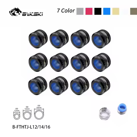 12PCS/lot Bykski Anti-off Hard Tube Fitting G1/4 Hand Compression For OD12/14/16MM Acylic Hard Tube 