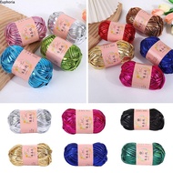 EUPHORIA Yarn Ball, Magic Color Imitation Leather Crochet Yarn, Novel Functional Sewing Shiny For Cu