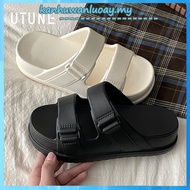 UTUNE Thick-Soled Double Strap Slippers Women's Summer Slippers EVA Outerwear Beach Shoes