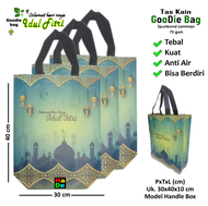 Tas Lebaran Kain Spunbond Goodie Bag Jumbo Besar / Kecil Edisi Sablon cetak tulisan Idul Fitri 2025 