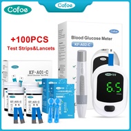 Cofoe Blood Glucose Monitor Glucometer with Test Stripes Mesin Cek Gula Darah Kencing Manis