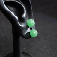 Timewind Khuyên Tai Tròn Màu Xanh Ngọc Bích 8Mm Đơn Giản S925 Có Giấy Chứng Nhận Cho Nữ Y1E