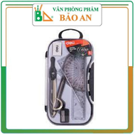 Bộ Compa học sinh Deli Đen - Gồm 8 dụng cụ - EG30404 Làm bằng chất liệu hợp kim