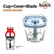 900ML Capsule Chopper Spare Parts Set - Cup, Cover & Blade, RS-1686, Sesuai untuk DESSINI & Swiss Th