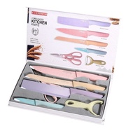 🌹READY STOCK🌹 Everrich 6 Pcs Corrugated Kitchen Knife Set / Set Pisau Dapur Beralun 6 Pcs Comel