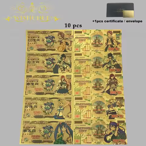 Popular Cartoon Design Japan Anime Banknote hunter x hunter Cartoon Plastic Card in 24K Gold Plated 