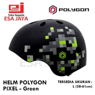 Helm Polygon PIXEL Batok Helmet Sepeda BMX Urban - Green - Size L