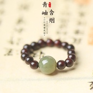 Indian Small Leaf Rosewood 4mm Ring Jade Four Leaf Clover Turquoise Agate Ladies Finger Jewelry