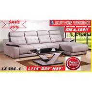 LX A304 L, 3  SEATER + L, TRENDY CASA LEATHER SOFA SET, RM 6,189 SAVE 35% EXPORT SERIES COLOR COULD CHOOSE